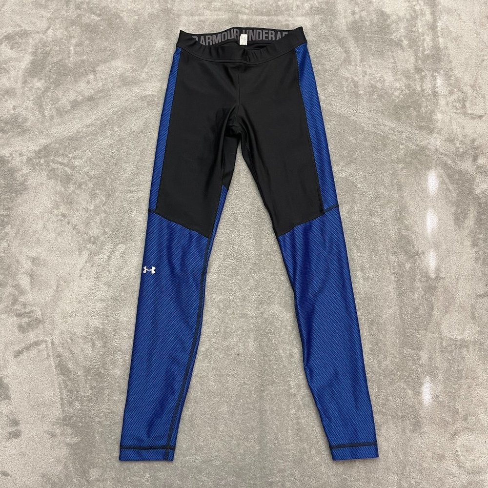Under Armour Leggings Compression Pants Women’s Size Small Black Blue Training
